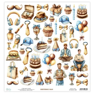 Disainpaber/väljalõiked- Birthday man 08
