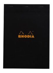 Rhodia Original must klamberköites A4, valge sisuga