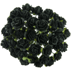 Paberlilled mooruspuu paberist (mulberry) – roosid, 15mm, 10tk, must