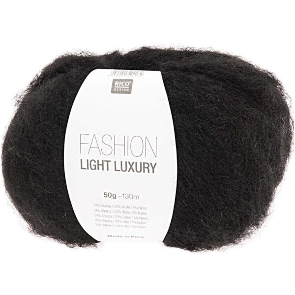 Fashion Light Luxury alpakalõng must 50 g – Rico Design