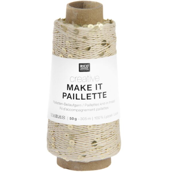 Creative Make It Paillette litrilõng kuldne 50 g – Rico Design